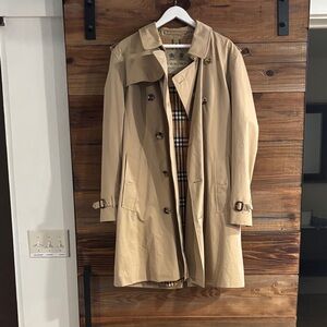 Burberry Tan Trench Coat with Plaid Lining
